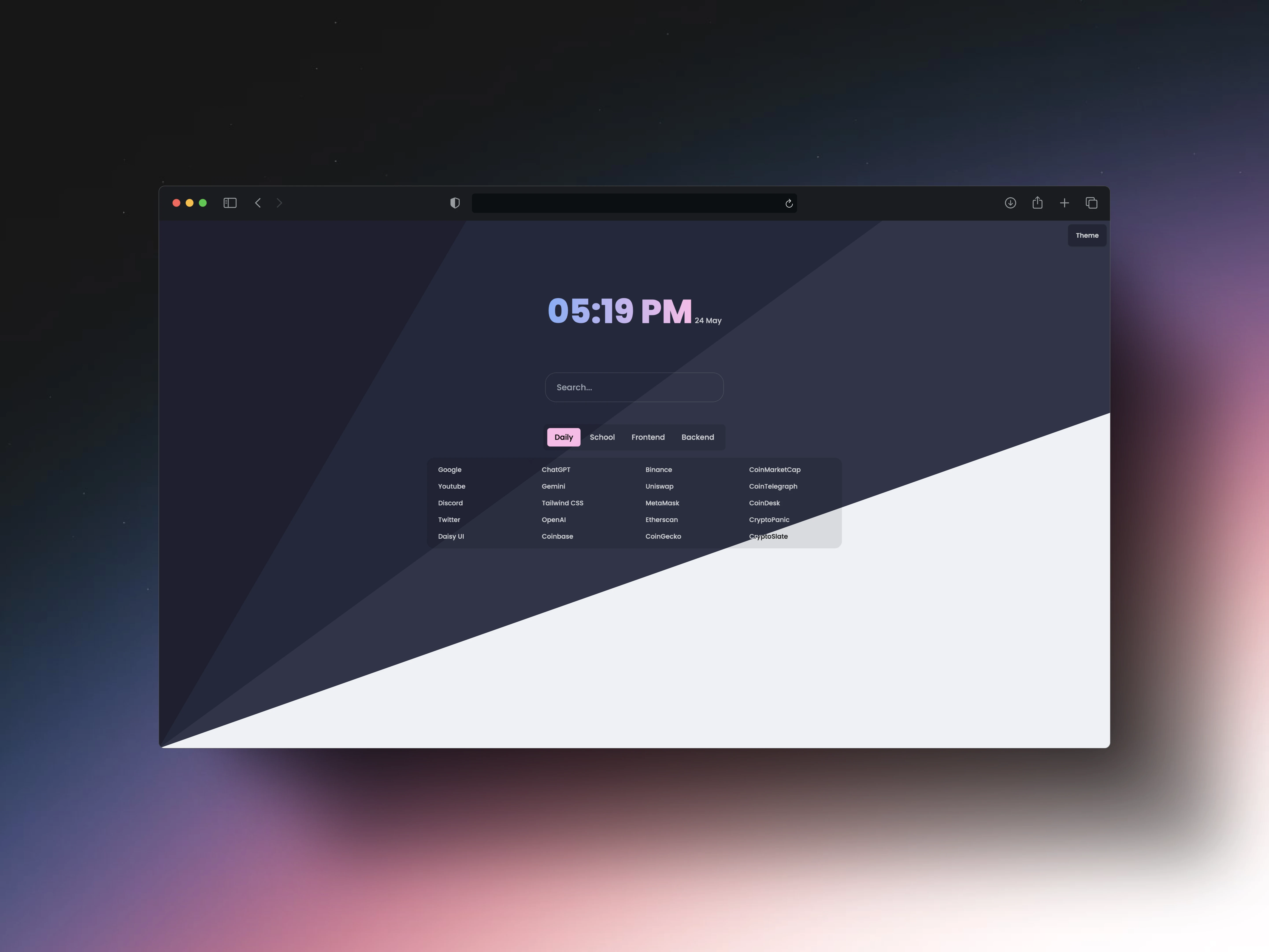 Browser Landingpage
